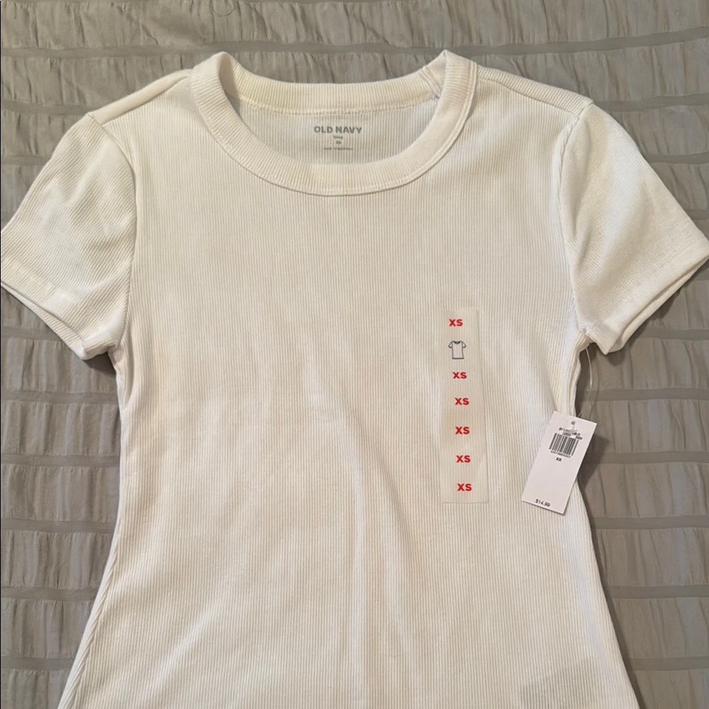 Old Navy White Ribbed T-Shirt